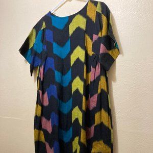 Anthropologie Norblack Norwhite Multi-color Oversized Short Sleeve Dress Size S